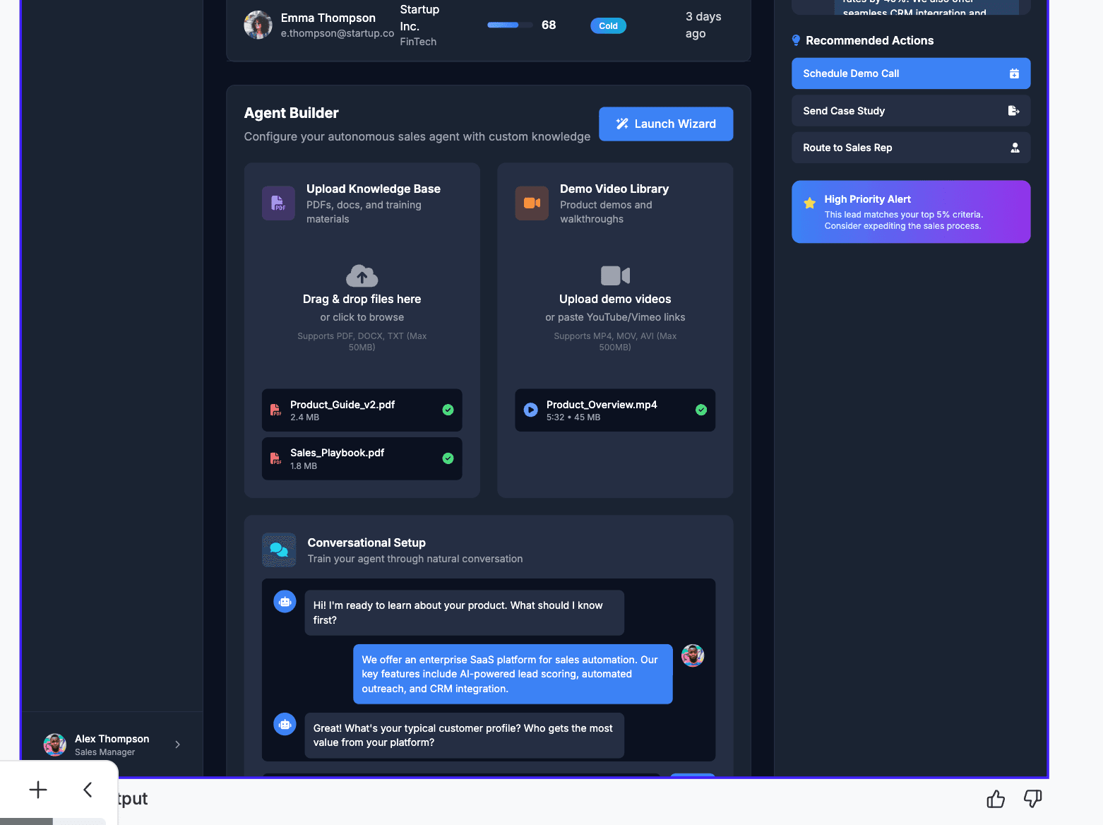 DealAGI agent builder interface